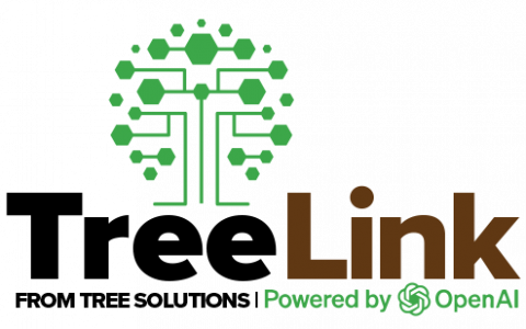 TreeLink from Tree Solutions Florida logo powered by Open AI